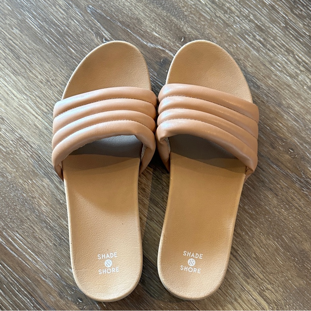 Shade & Shore Tan Minimalist Sandals Women’s Size 10